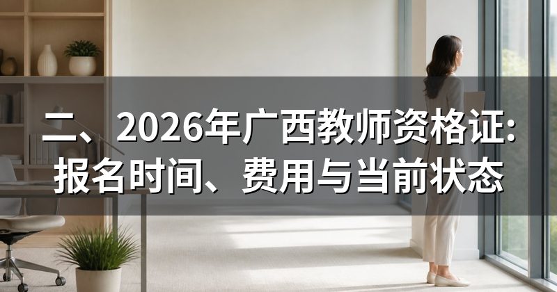 二、2026年广西教师资格证:报名时间、费用与当前状态