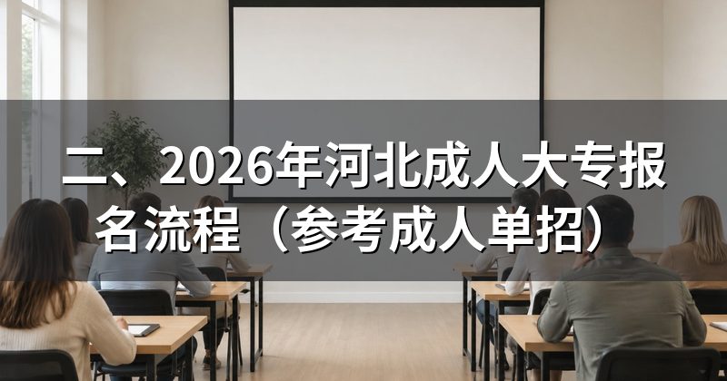 二、2026年河北成人大专报名流程（参考成人单招）