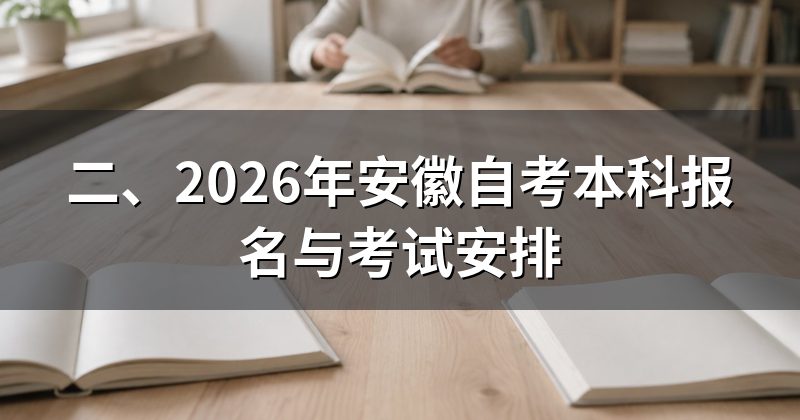 二、2026年安徽自考本科报名与考试安排