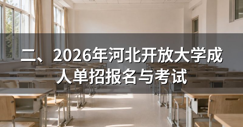二、2026年河北开放大学成人单招报名与考试
