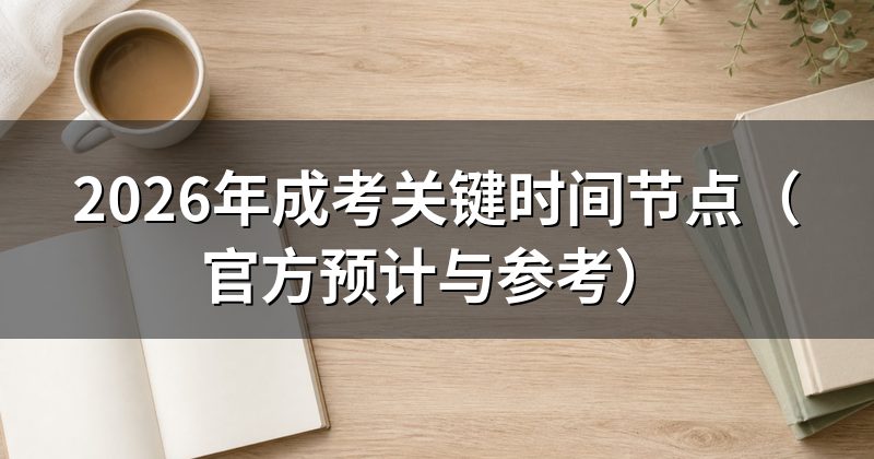 2026年成考关键时间节点（官方预计与参考）