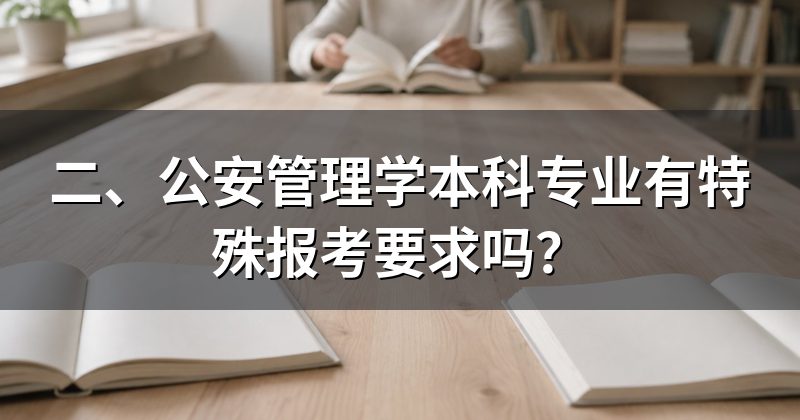 二、公安管理学本科专业有特殊报考要求吗?