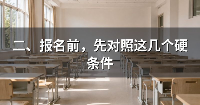二、报名前,先对照这几个硬条件