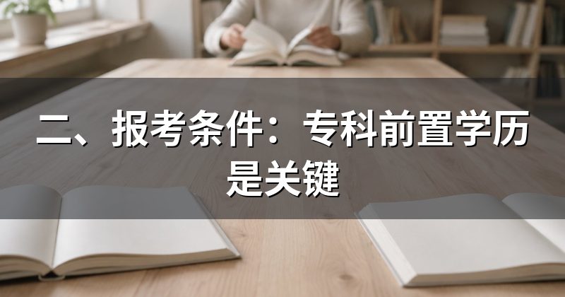 二、报考条件:专科前置学历是关键