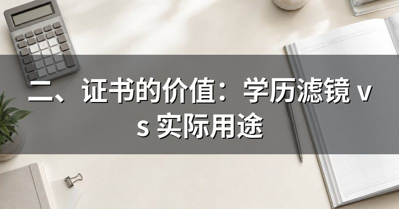 二、证书的价值：学历滤镜 vs 实际用途