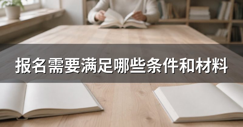 报名需要满足哪些条件和材料