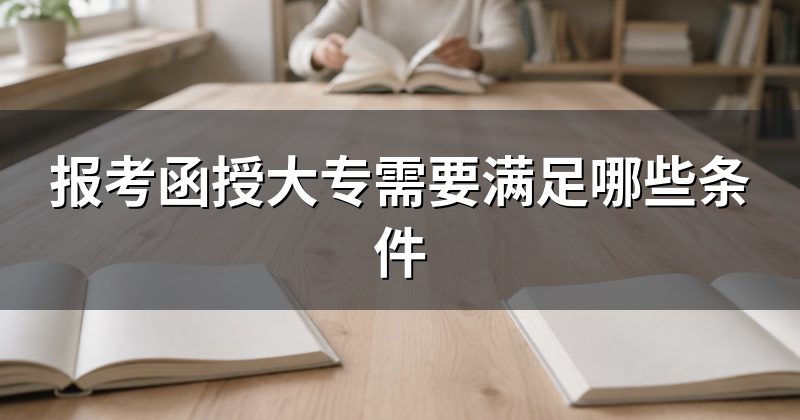 报考函授大专需要满足哪些条件