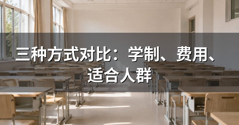 三种方式对比:学制、费用、适合人群
