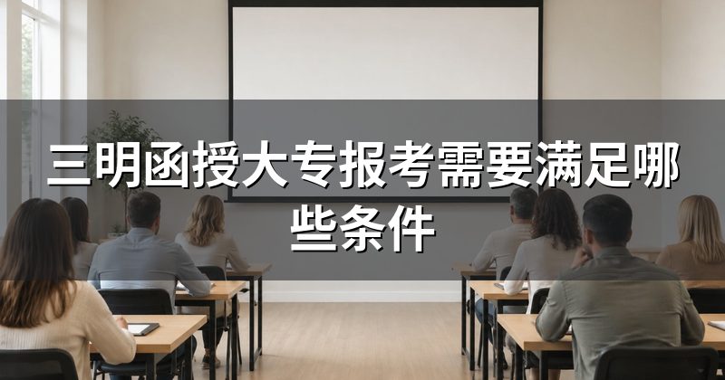 三明函授大专报考需要满足哪些条件