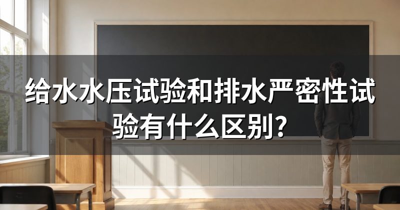 给水水压试验和排水严密性试验有什么区别?