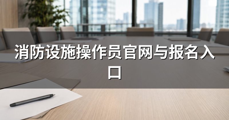 消防设施操作员官网与报名入口