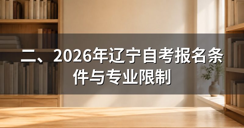 二、2026年辽宁自考报名条件与专业限制