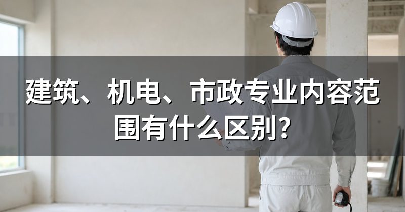 建筑、机电、市政专业内容范围有什么区别?