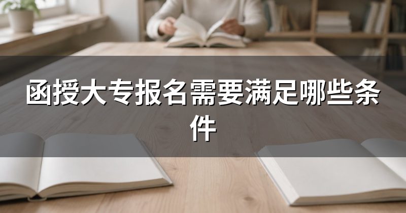 函授大专报名需要满足哪些条件