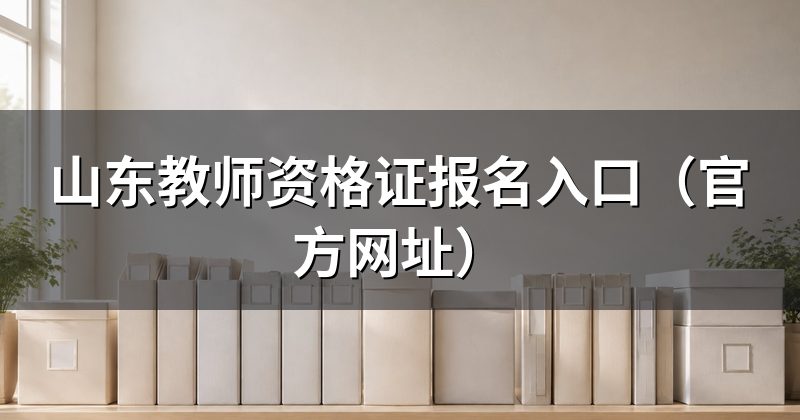 山东教师资格证报名入口（官方网址）