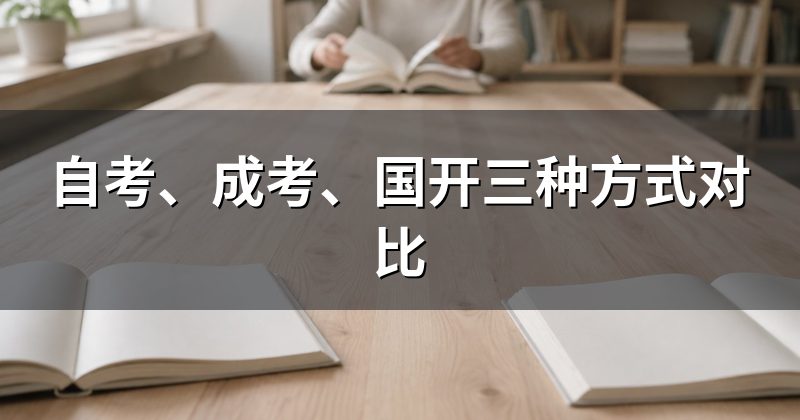 自考、成考、国开三种方式对比