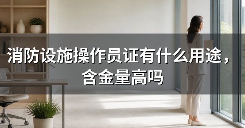 消防设施操作员证有什么用途,含金量高吗
