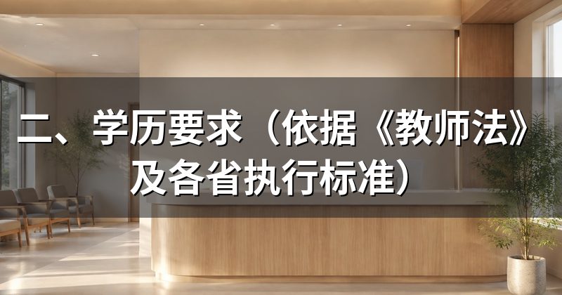 二、学历要求(依据《教师法》及各省执行标准)