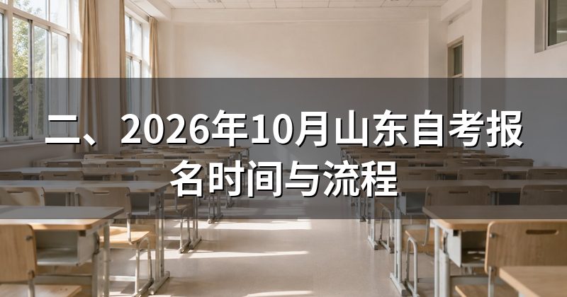 二、2026年10月山东自考报名时间与流程