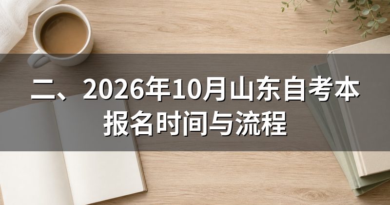 二、2026年10月山东自考本报名时间与流程