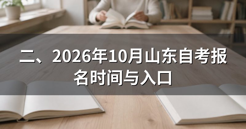 二、2026年10月山东自考报名时间与入口