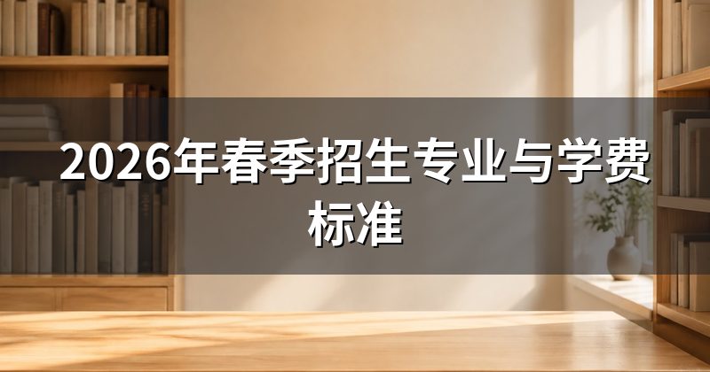 2026年春季招生专业与学费标准