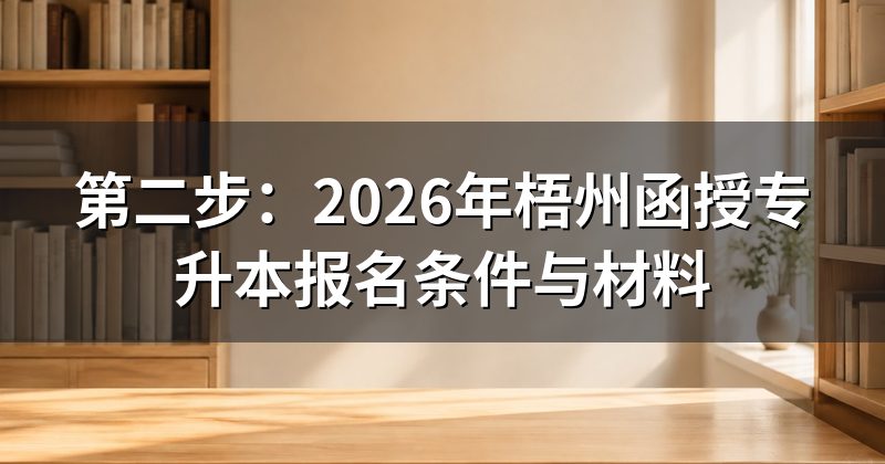 第二步:2026年梧州函授专升本报名条件与材料
