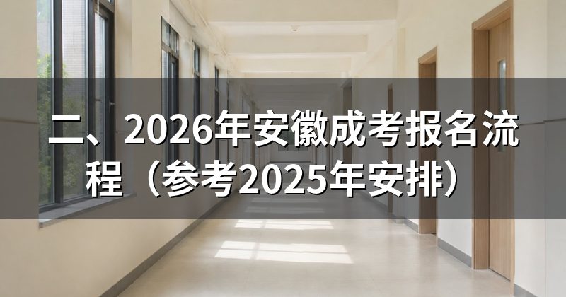 二、2026年安徽成考报名流程(参考2025年安排)
