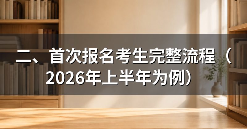 二、首次报名考生完整流程(2026年上半年为例)