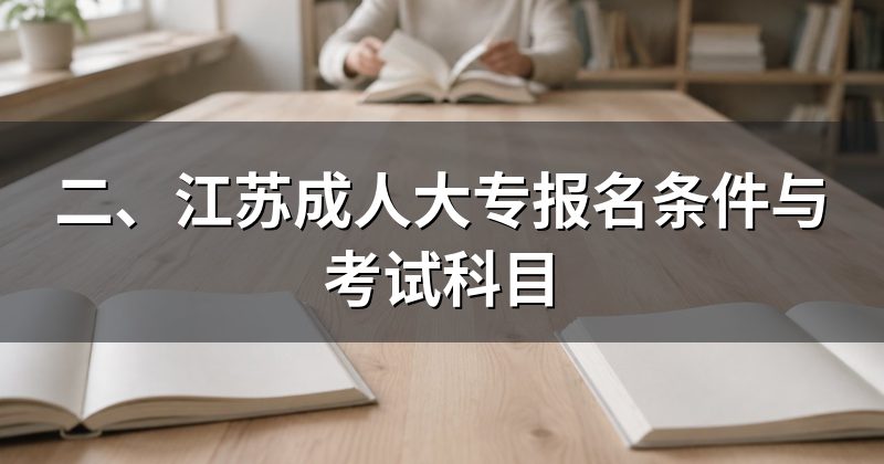 二、江苏成人大专报名条件与考试科目