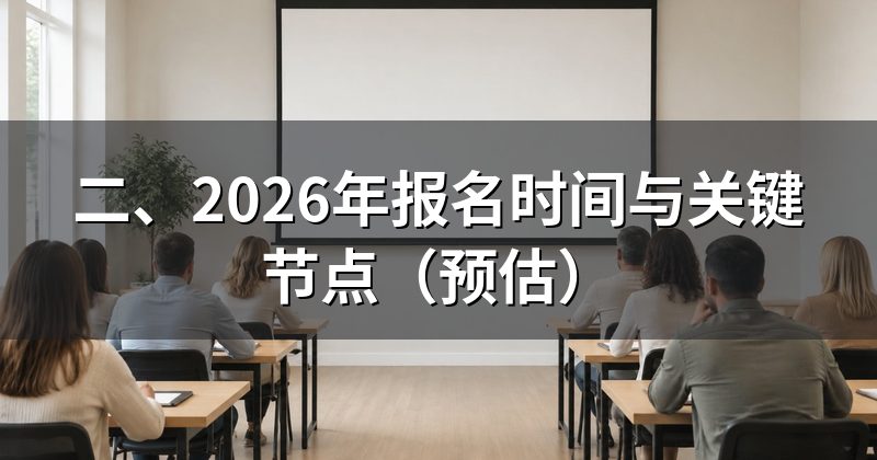 二、2026年报名时间与关键节点（预估）
