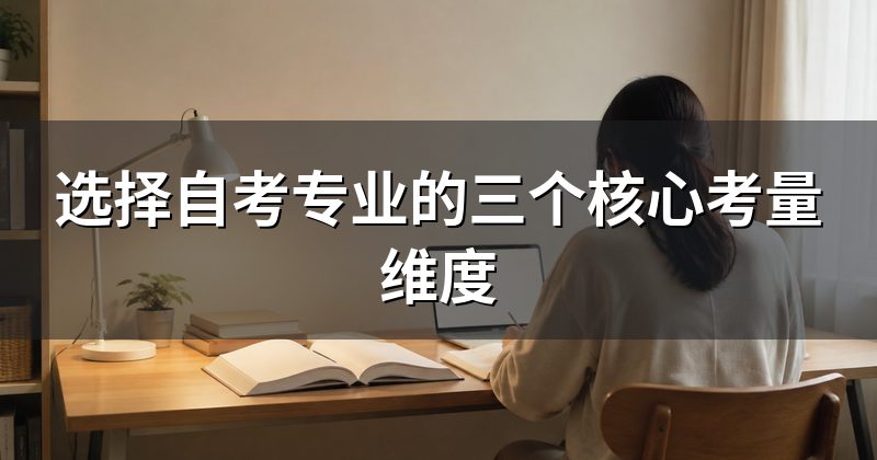 选择自考专业的三个核心考量维度