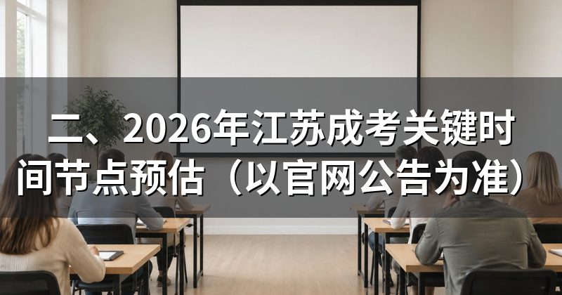 二、2026年江苏成考关键时间节点预估(以官网公告为准)