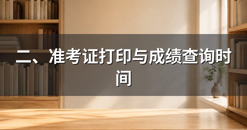 二、准考证打印与成绩查询时间
