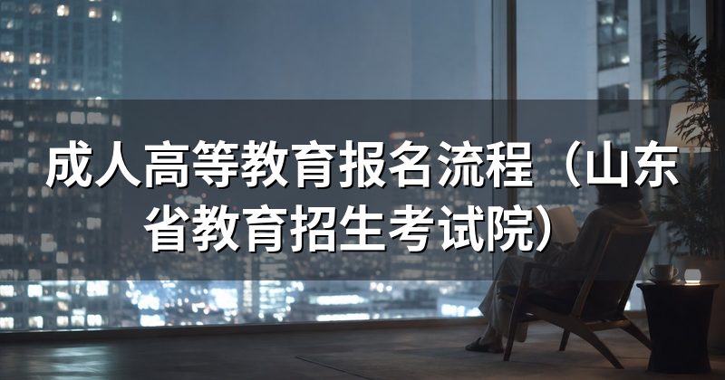 成人高等教育报名流程(山东省教育招生考试院)