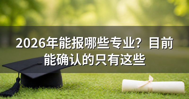2026年能报哪些专业?目前能确认的只有这些