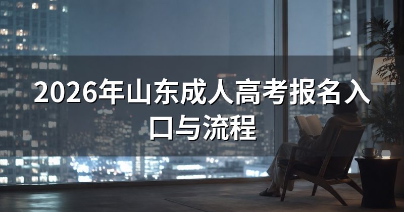 2026年山东成人高考报名入口与流程