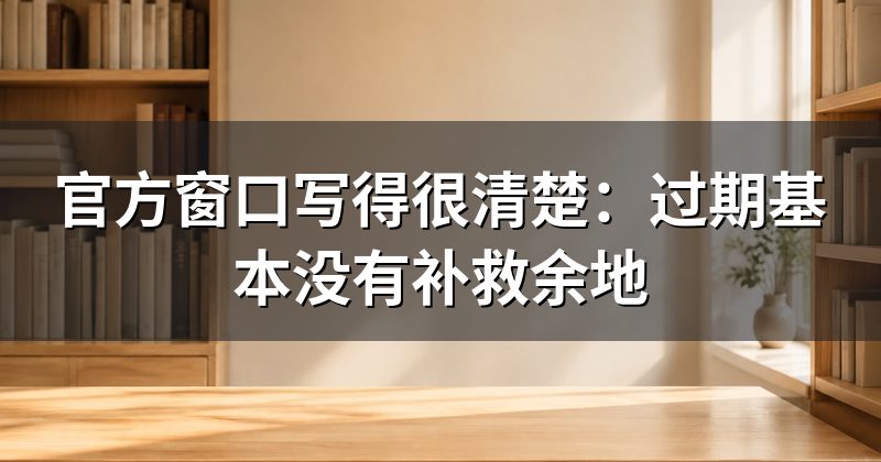 官方窗口写得很清楚：过期基本没有补救余地