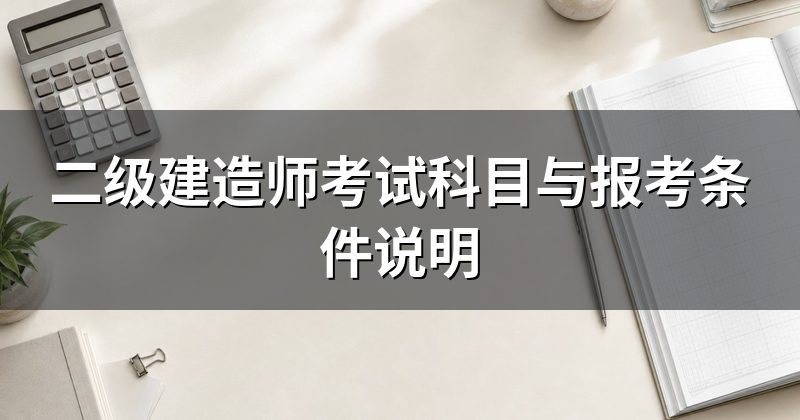二级建造师考试科目与报考条件说明