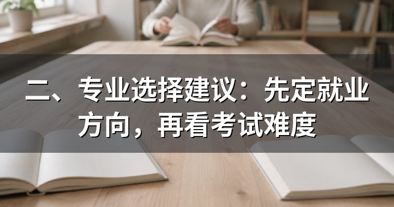 二、专业选择建议:先定就业方向,再看考试难度
