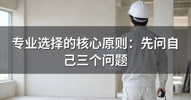 专业选择的核心原则:先问自己三个问题