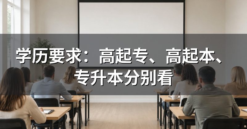 学历要求:高起专、高起本、专升本分别看