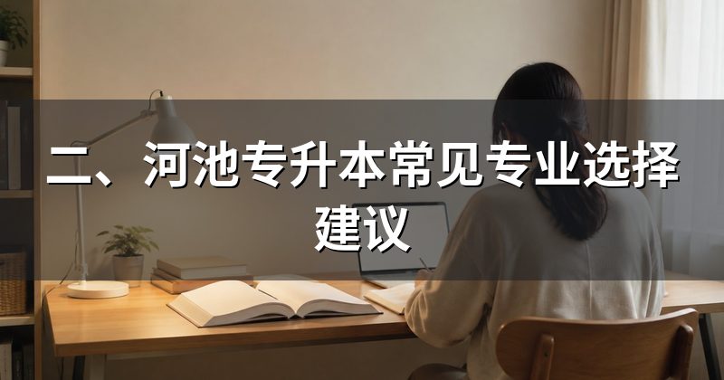 二、河池专升本常见专业选择建议