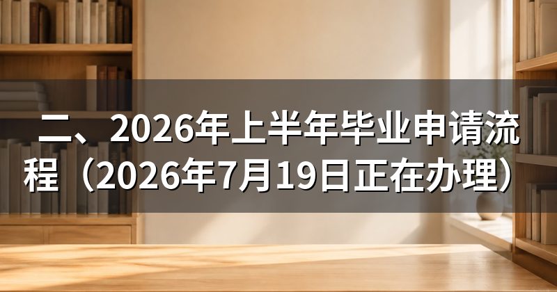 二、2026年上半年毕业申请流程(2026年7月19日正在办理)
