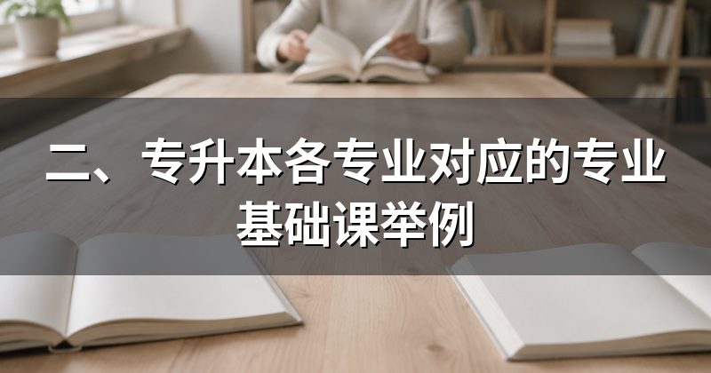 二、专升本各专业对应的专业基础课举例