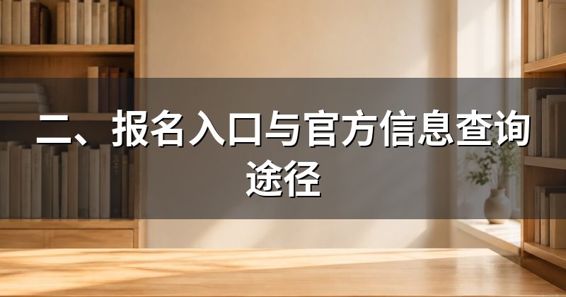 二、报名入口与官方信息查询途径