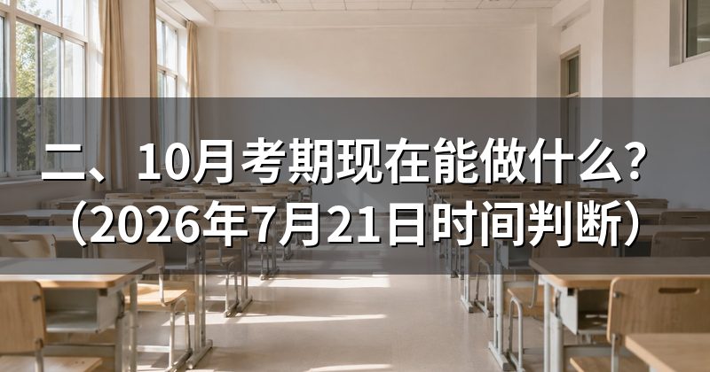 二、10月考期现在能做什么？（2026年7月21日时间判断）