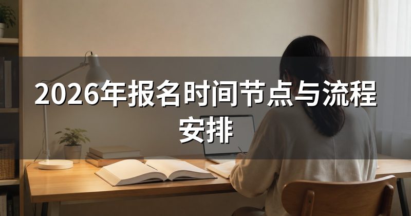 2026年报名时间节点与流程安排