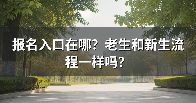 报名入口在哪?老生和新生流程一样吗?