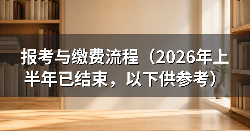 报考与缴费流程(2026年上半年已结束,以下供参考)
